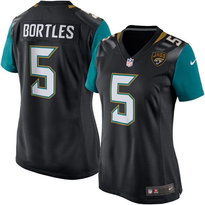 Womens Jacksonville Jaguars #5 Blake Bortles Black Game Jersey